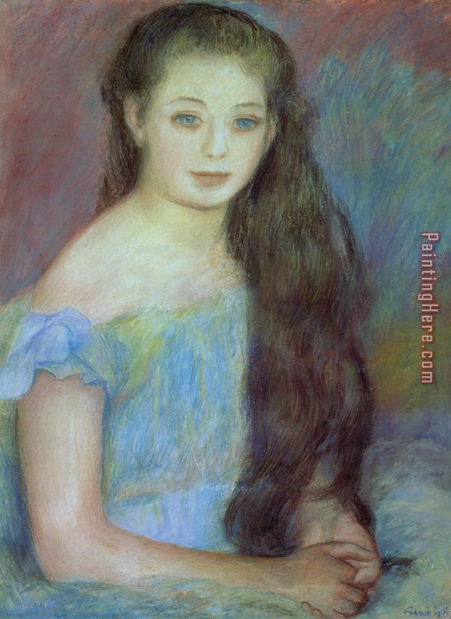 Pierre Auguste Renoir Portrait of a Young Girl with Blue Eyes